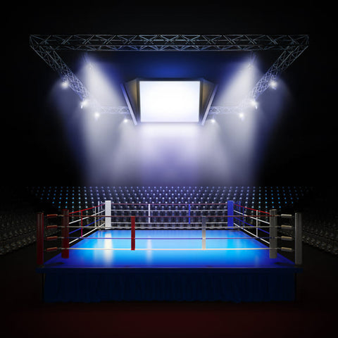 Lights Boxing Ring Backdrop for Photo Booth UK M-49