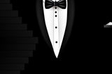Father's Day Black Suit Tie White Shirt Backdrop UK M-54