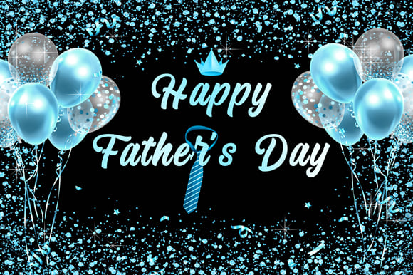 Blue Balloons Diamond Father’s Day Backdrop UK M-56