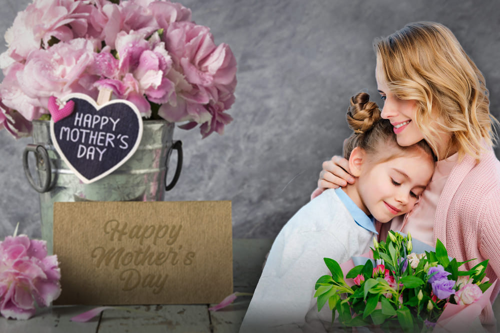 Pink Flower Mother’s Day Gift Backdrop UK M-61