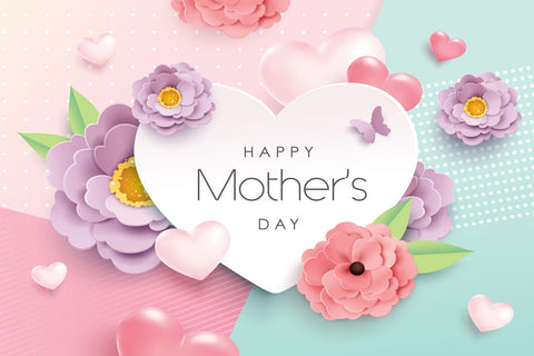 Love Heart Mother’s Day Flowers Backdrop UK M-63