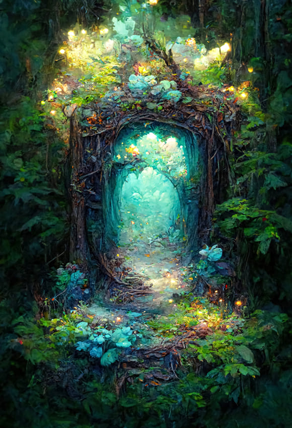 Mystic Forest Fairy Tale Door Photography Backdrop UK M-79