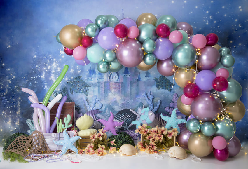 Under the Sea Decoration Backdrop for Birthday UK M-83