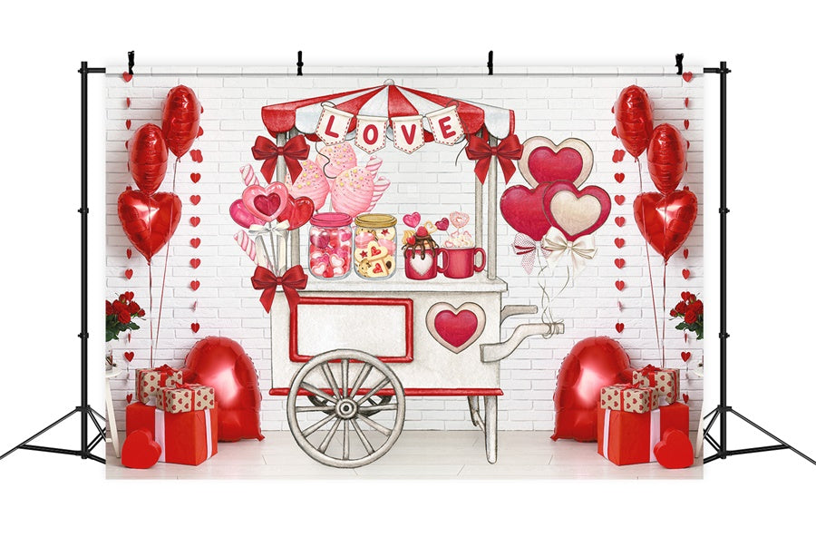 Valentine's Day Candy Stand Love Backdrop M1-01