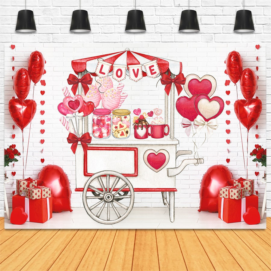 Valentine's Day Candy Stand Love Backdrop M1-01