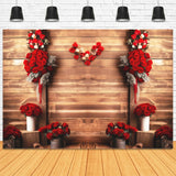 Valentine's Day Red Rose Wooden Panel Decorative Backdrop M1-05