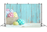 Easter Egg Blue Old Wooden Panel Backdrop M1-17