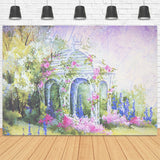 Spring Oil Painting Fantasy Wrap Around Flowery Pavilion Backdrop M1-19