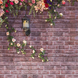 Spring Vintage Brick Wall Flower Street Light Backdrop M1-20