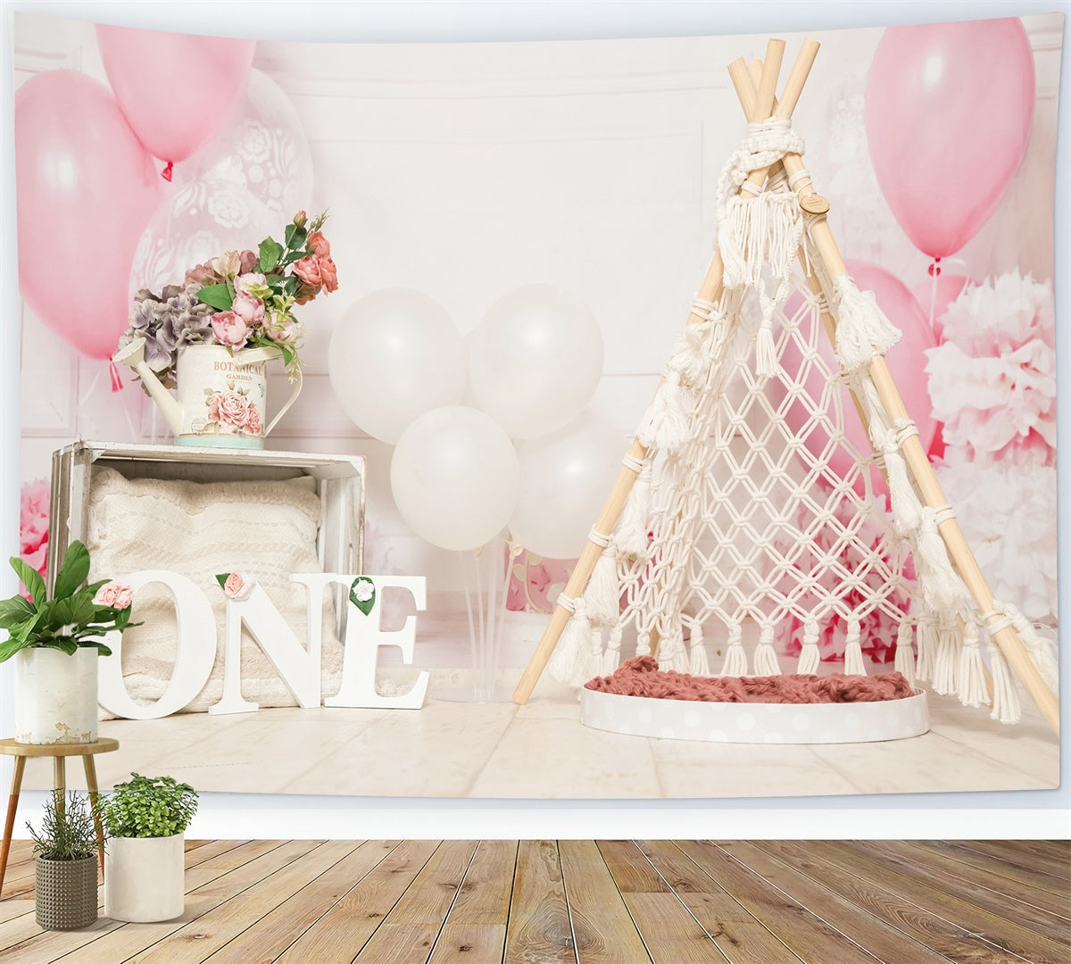 Valentine's Day Balloon Rope Weaving Tent Romantic Backdrop M1-27