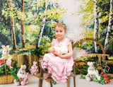 Easter Oil Painting Forest Doll Bunny Carrot Backdrop M1-37