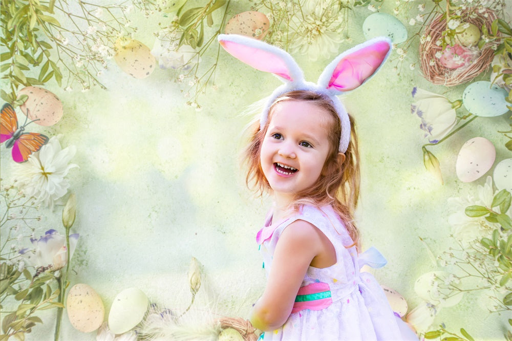 Easter Eggs Greenery Butterfly Fresh Simple Backdrop M1-44