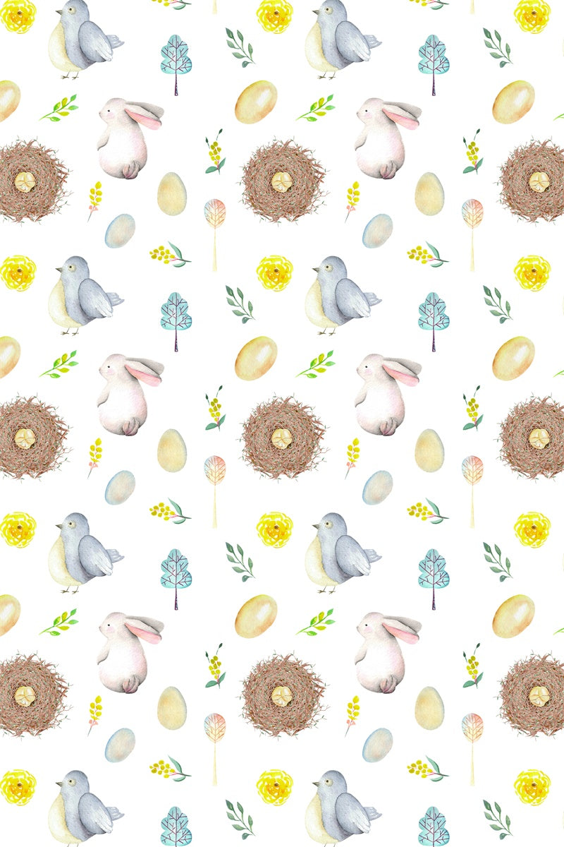 Easter Bunny Dove Birdhouse Flower Egg Backdrop M1-47