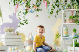 Easter Eggs Flower Greenery Bunny Fresh Backdrop M1-50