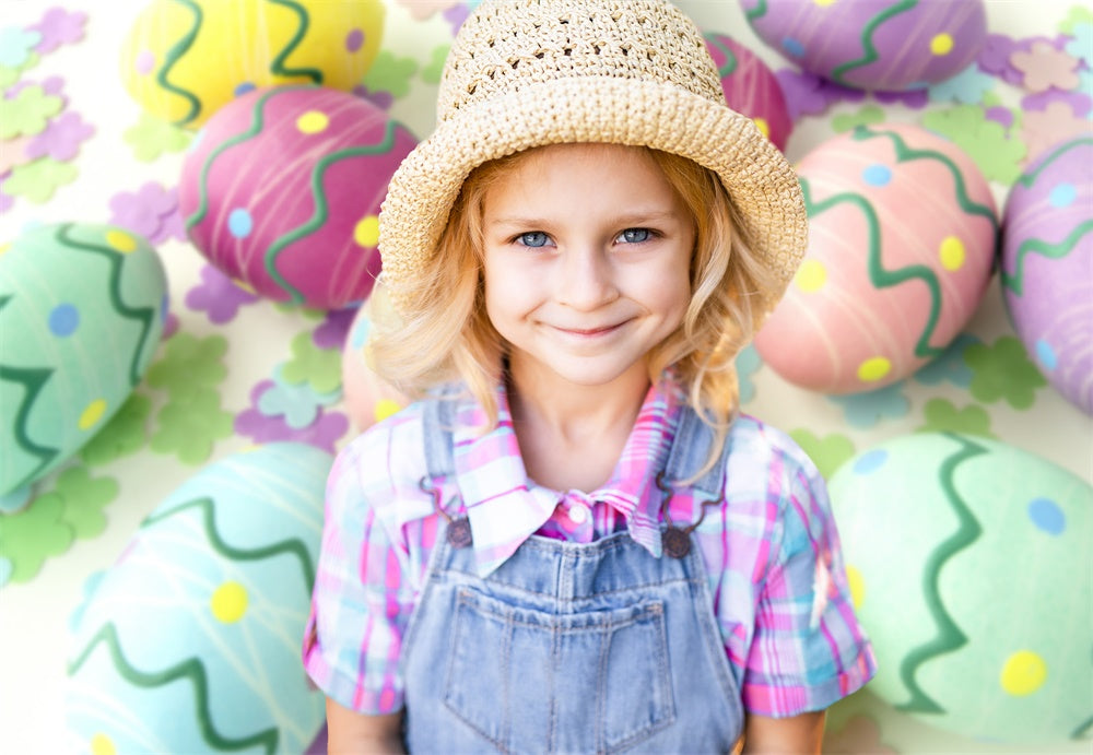 Easter Giant Striped Egg Flower Cutout Backdrop M1-56