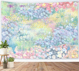 Spring Oil Painting Romantic Lawn Flowers Spread Backdrop M1-71