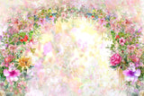 Hand Painted Beautiful Colourful Flowers Lilies Roses Wreath Doorway Backdrop M1-79
