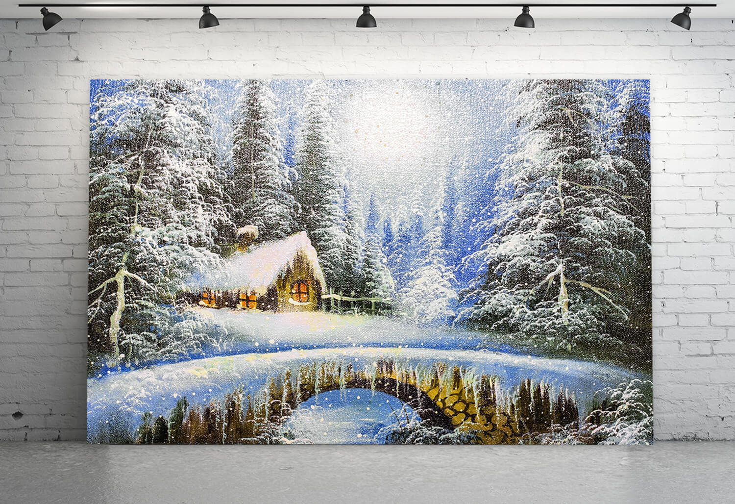 Winter Snowing Forest Landscape Backdrop UK M10-02