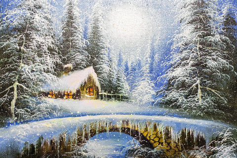 Winter Snowing Forest Landscape Backdrop UK M10-02