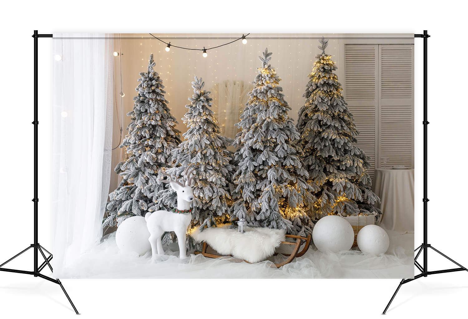 Christmas Tree Elk Decoration Photography Backdrop UK M10-06