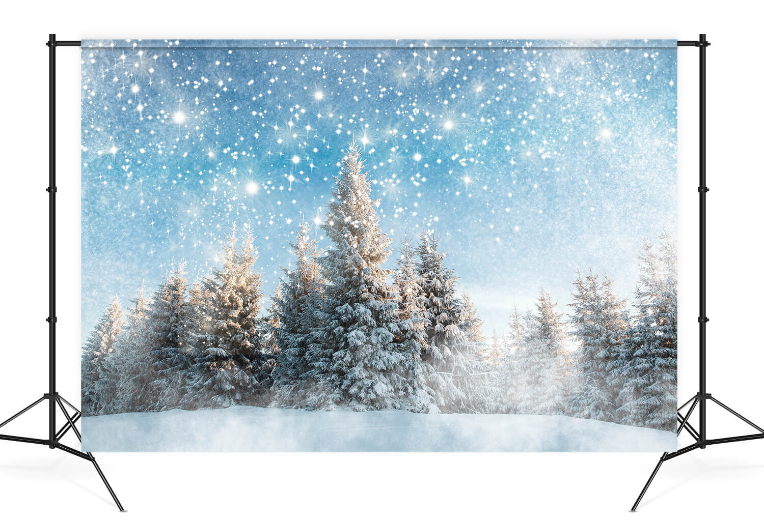 Winter Snowy Pine Forest Photography Backdrop UK M10-16