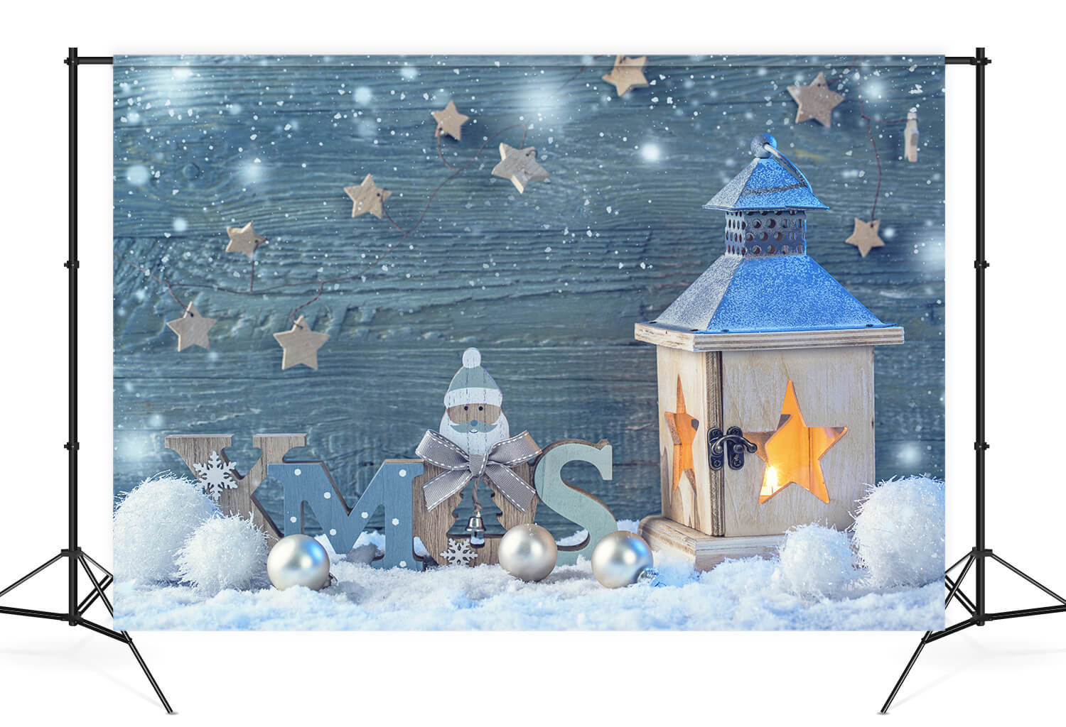 Christmas Snowman Snowflakes Wood Backdrop UK M10-23