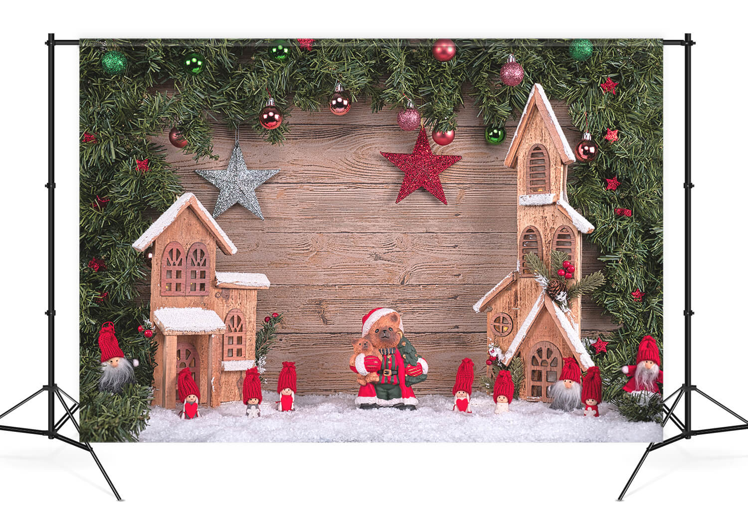 Christmas Decorations Snow Pine Tree Backdrop UK M10-25