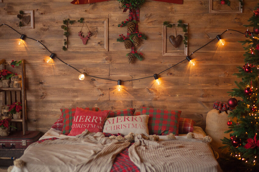 Christmas Cozy Headboard Photography Backdrop UK M10-26