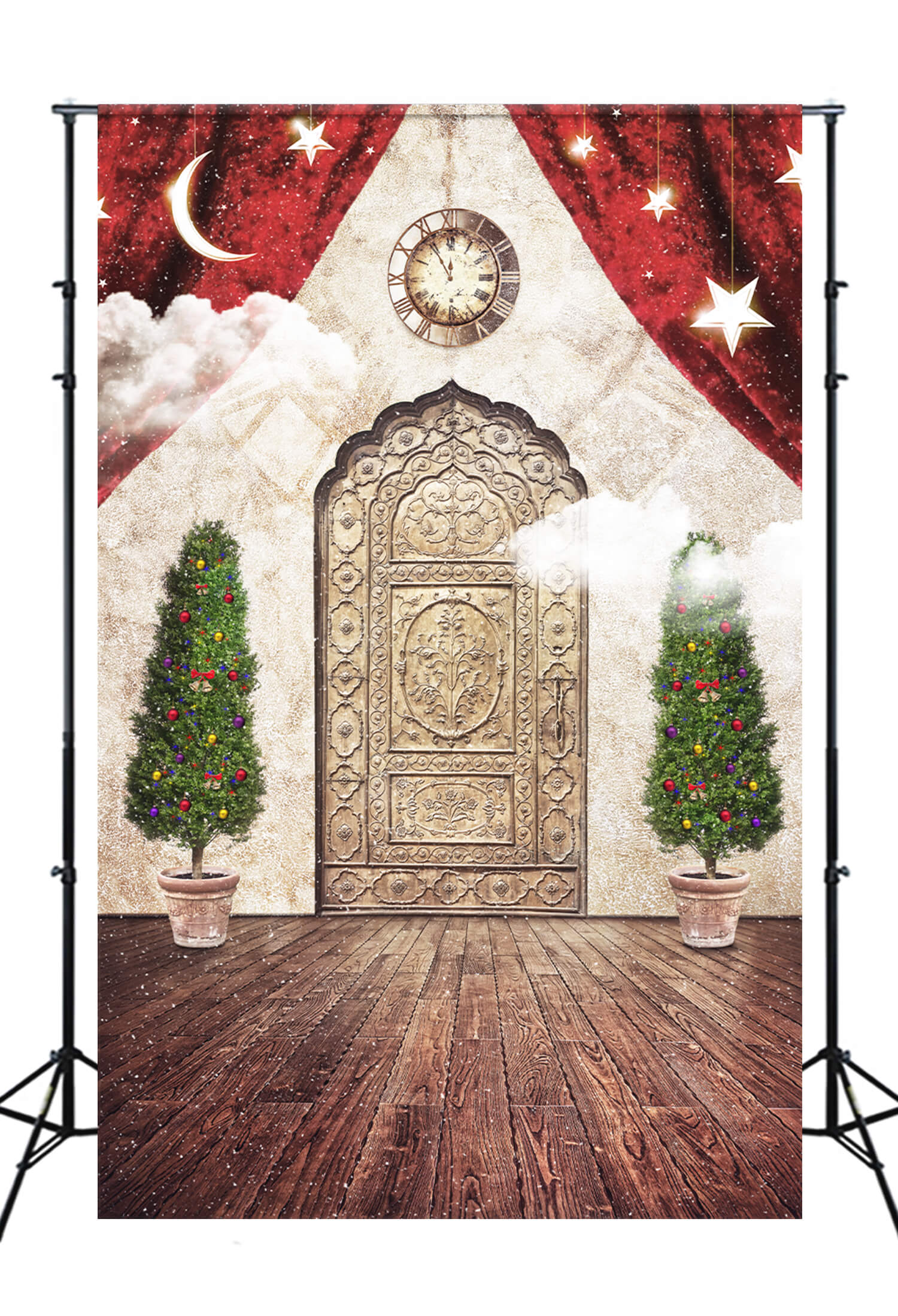 Christmas Wonderland Door Moon Stars Backdrop UK M10-30