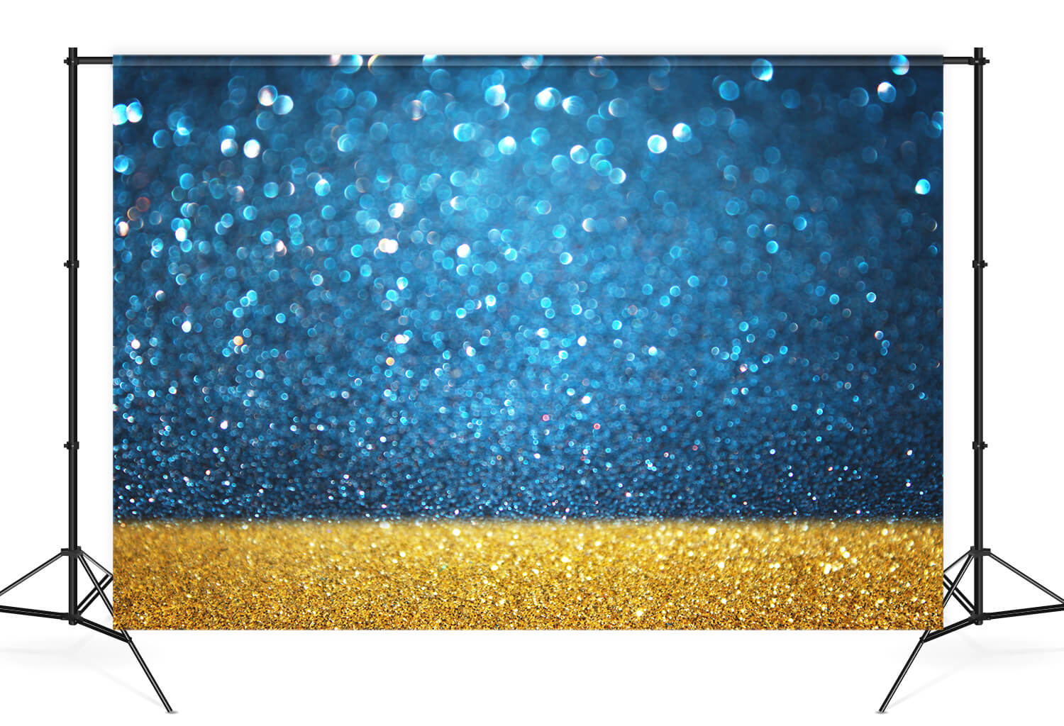 Blue and Gold Glitter Bokeh Photography Backdrop UK M10-40