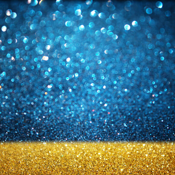 Blue and Gold Glitter Bokeh Photography Backdrop UK M10-40