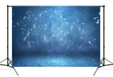 White Feather Blue Abstract Textured Backdrop UK M10-41