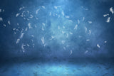 White Feather Blue Abstract Textured Backdrop UK M10-41