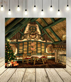 Santa Claus Room Christmas Tree Backdrop UK M10-46