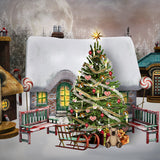 Candy Gingerbread House Christmas Backdrop UK M10-47