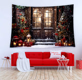 Christmas Door Snowy Night Studio Backdrop UK M10-52