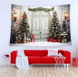 Christmas Trees Snowy Door Wall Backdrop UK M10-57