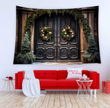 Christmas Decorated Front Door Backdrop UK M10-58