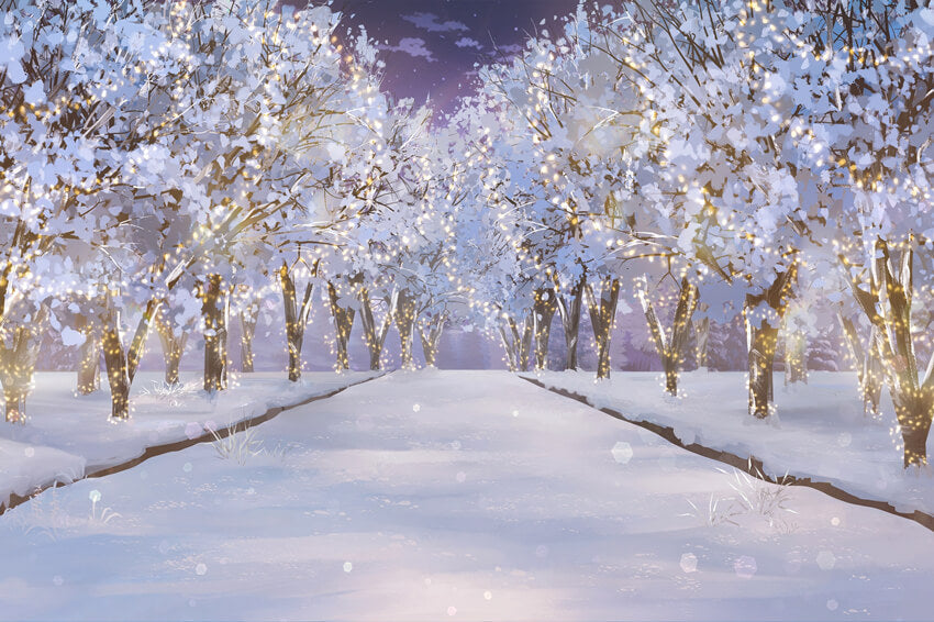 Winter Snow Forest Wonderland Scenery Backdrop UK M10-61