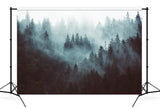 Winter Misty Forest Woodland Scenery Backdrop UK M10-63