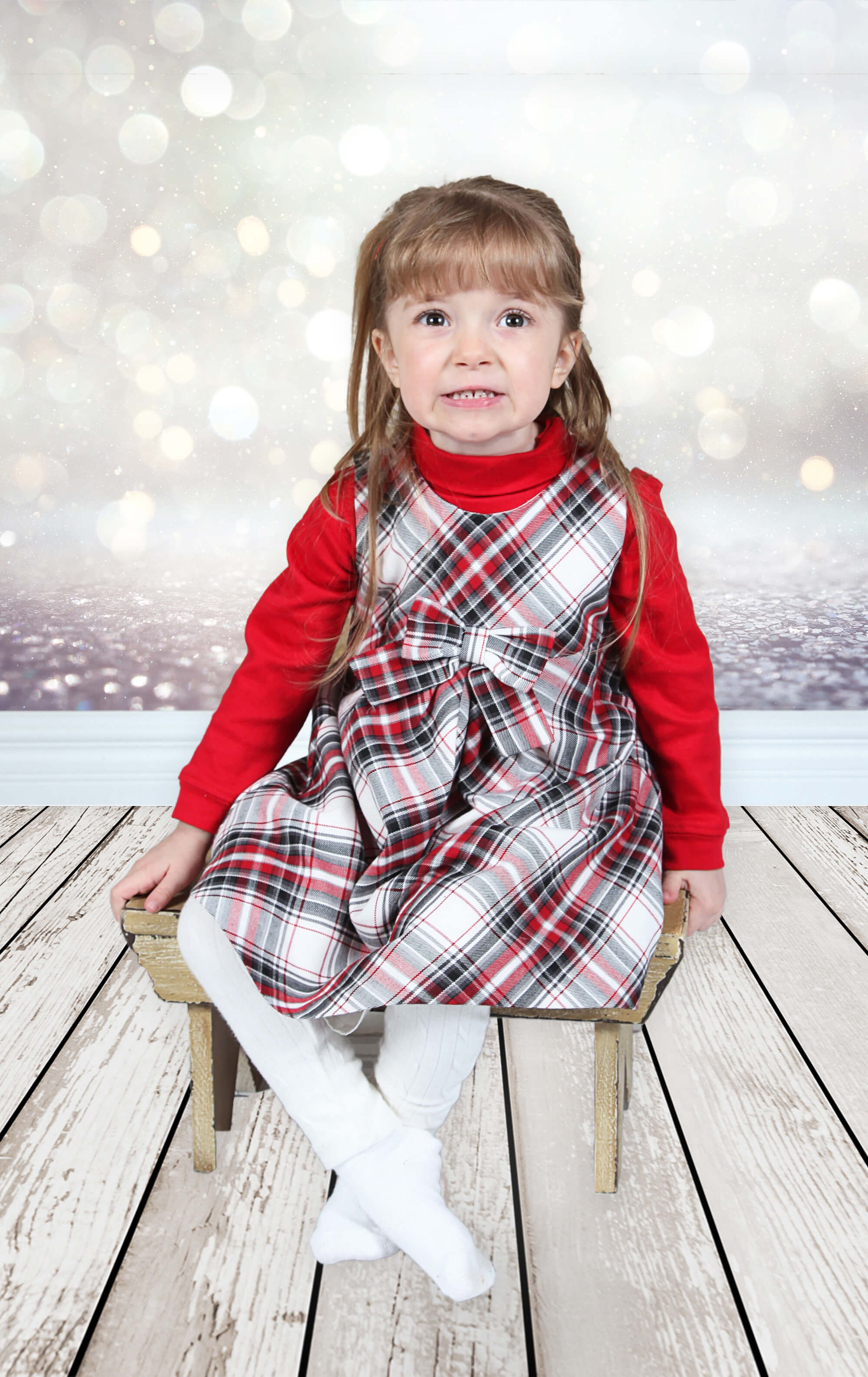 Glitter Bokeh Wooden Floor Christmas Backdrop UK M10-76