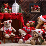 Christmas Teddy Bears Backdrop for Photography UK M11-08
