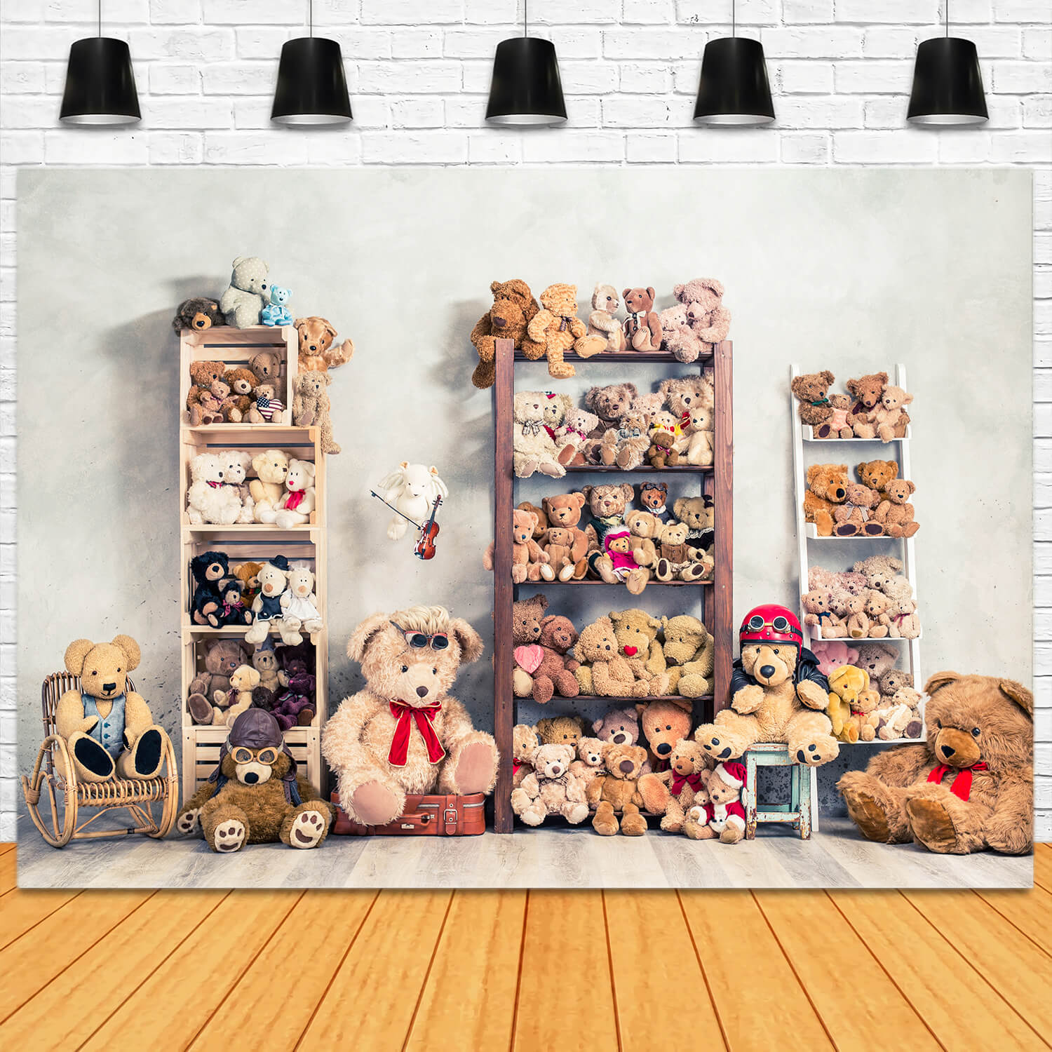 Toy Bears Doll Children Photography Backdrop UK M11-09