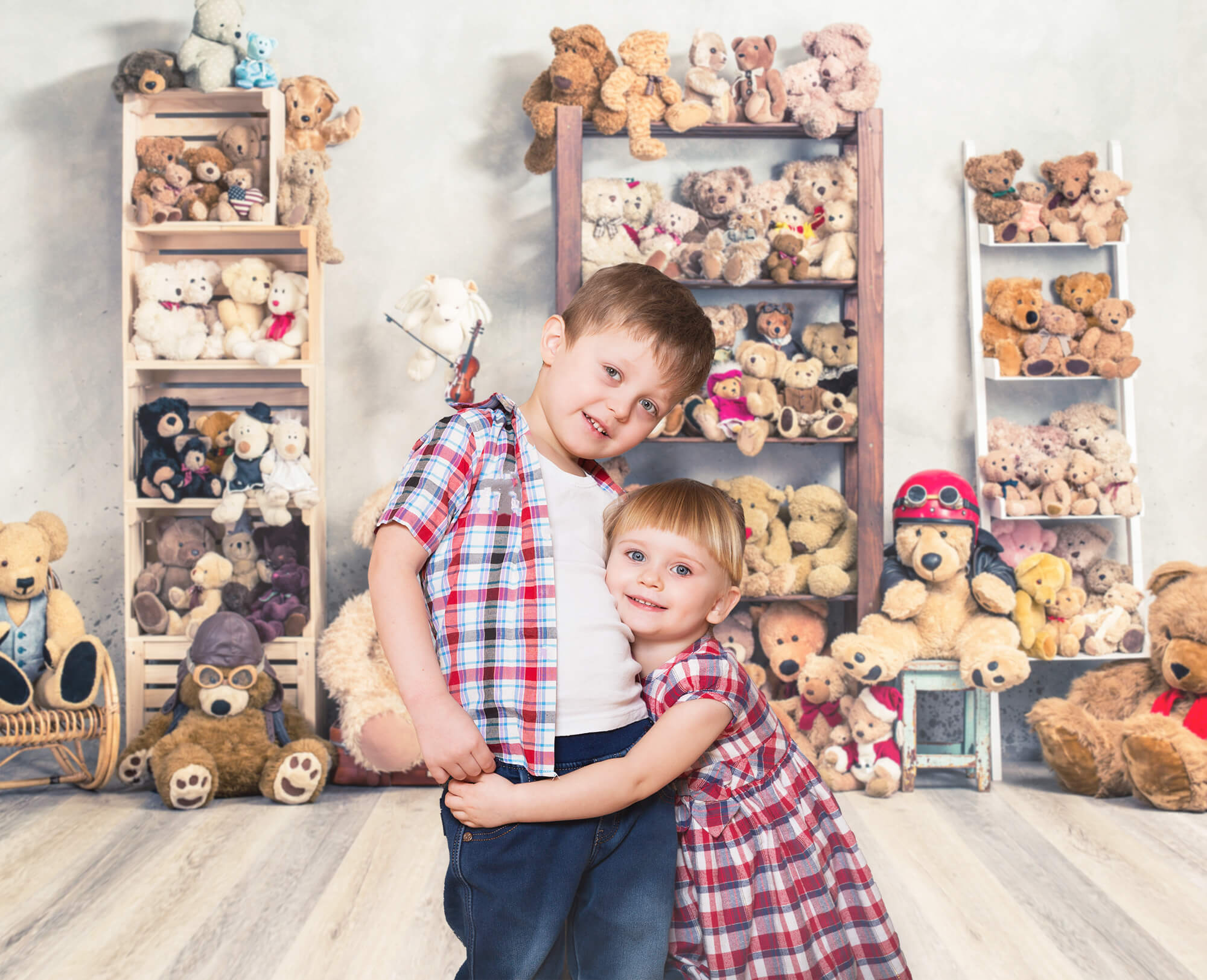 Toy Bears Doll Children Photography Backdrop UK M11-09