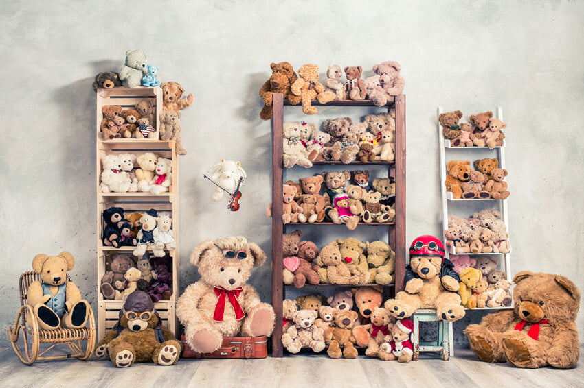 Toy Bears Doll Children Photography Backdrop UK M11-09