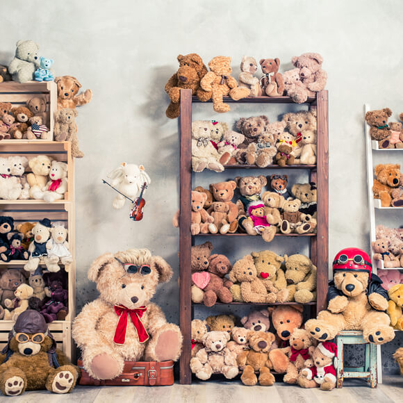 Toy Bears Doll Children Photography Backdrop UK M11-09