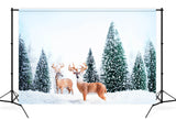 Winter Snow Forest Elk Landscape Backdrop UK M11-13