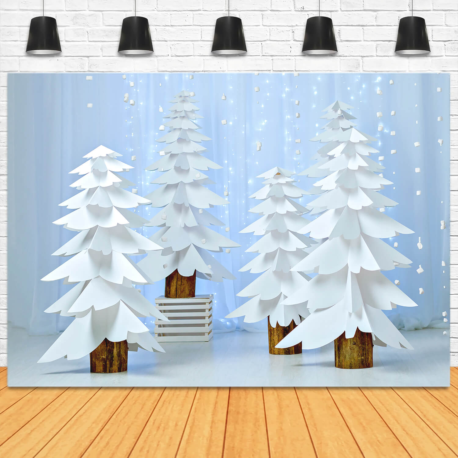 Paper Christmas Trees Photography Backdrop UK M11-16