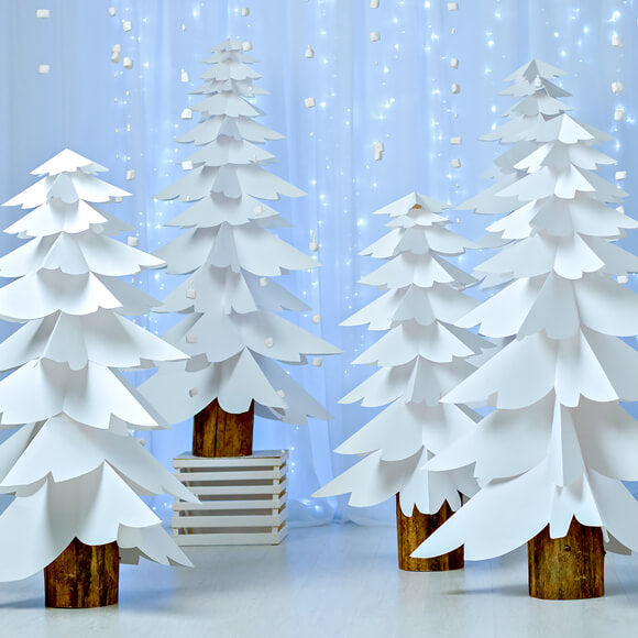 Paper Christmas Trees Photography Backdrop UK M11-16