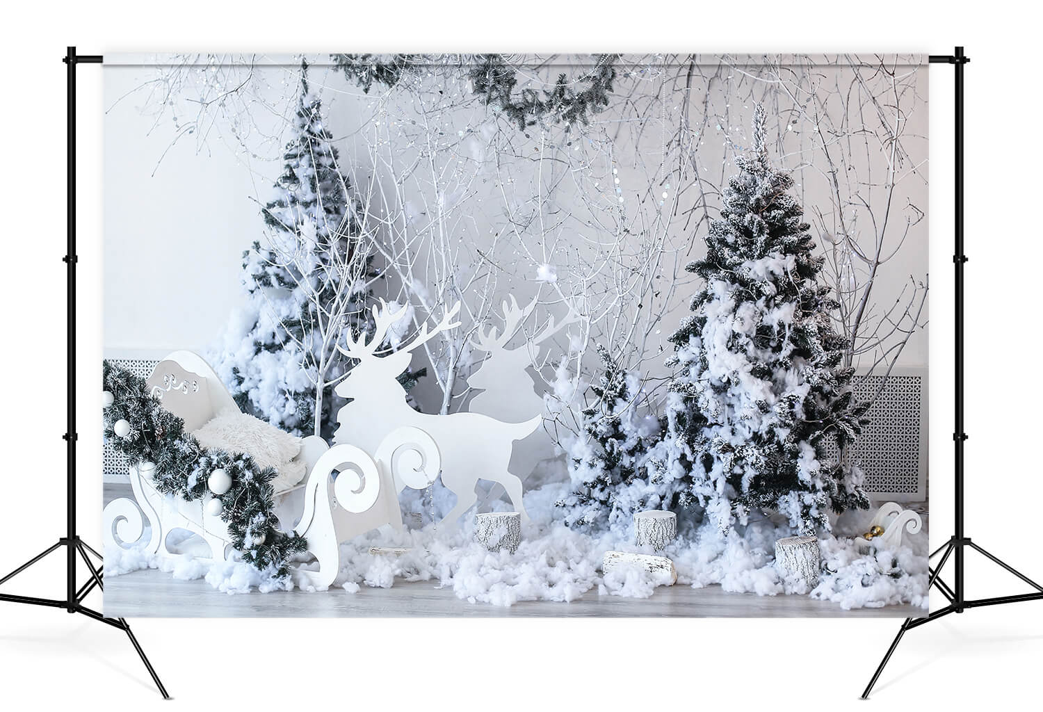 Snowflake Christmas Tree Sleigh Elk Backdrop UK M11-19